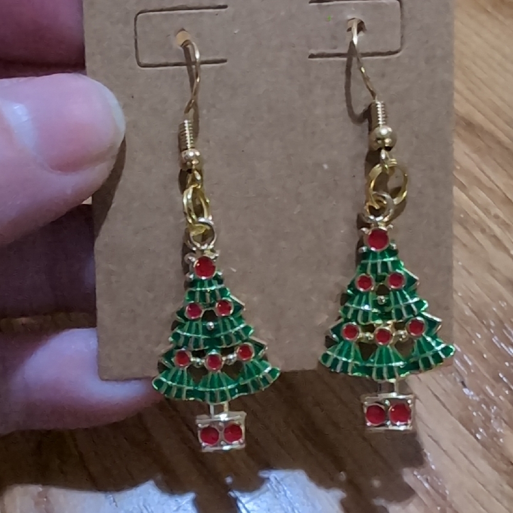Festive Christmas Tree Earrings